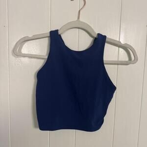 Noble blue cropped tank top with built in bra #croptop